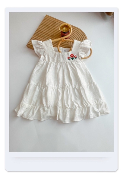 Váy tơ đũi thêu hoa s2