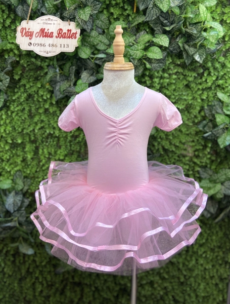 Váy múa nơ lưng viền ngắn