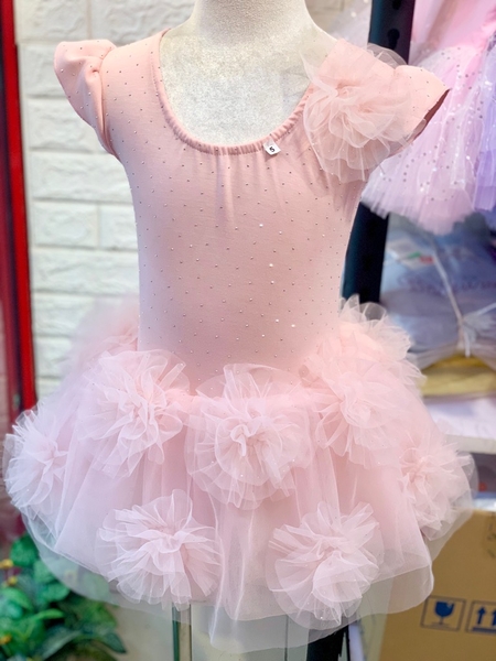 Váy múa cotton đá tiên hoa voan mềm