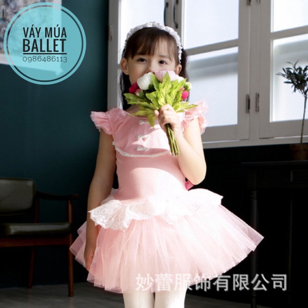 Váy múa cầu ngực ren 3 nơ