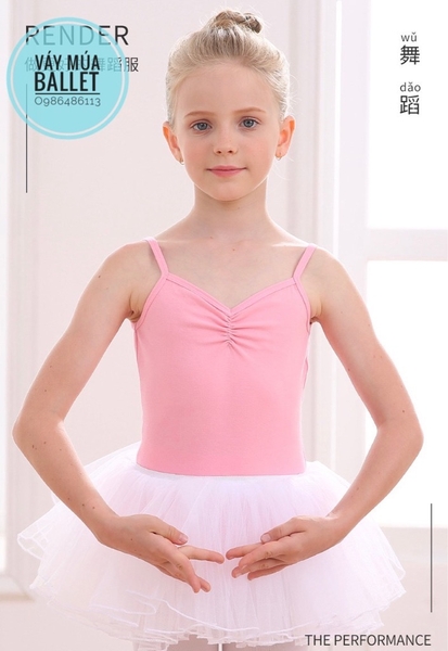 Áo tập múa 2 dây khoét lưng (đen, hồng, xanh)