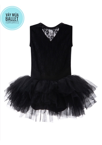 Váy múa ba lỗ đáp ngực phối ren mềm