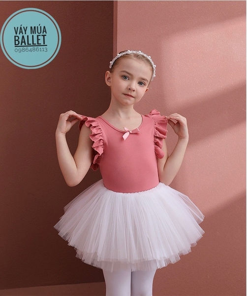 Set áo váy múa bèo vai đan lưng (nhiều màu)