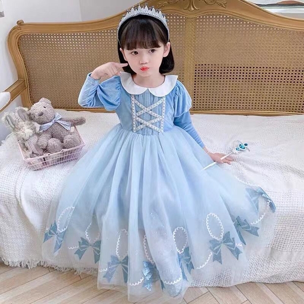 Váy công chúa elsa kèm áo choàng dài s100