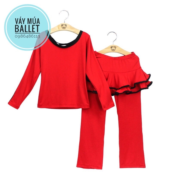 Bộ khiêu vũ dance thun 2 tầng dài tay
