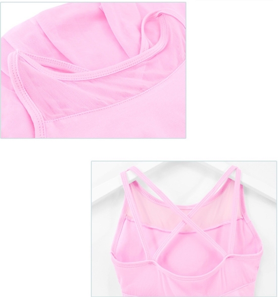 Váy tập múa phối voan 2 dây đan lưng