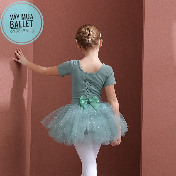 Váy múa đan lưng sao ngắn tay (nhiều màu)