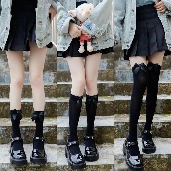 Tất đùi nơ đen