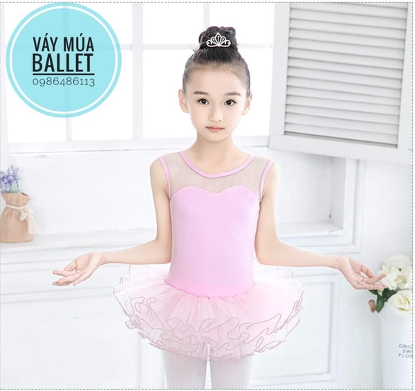 Set áo váy múa cutout lưng buộc nơ (2 màu)
