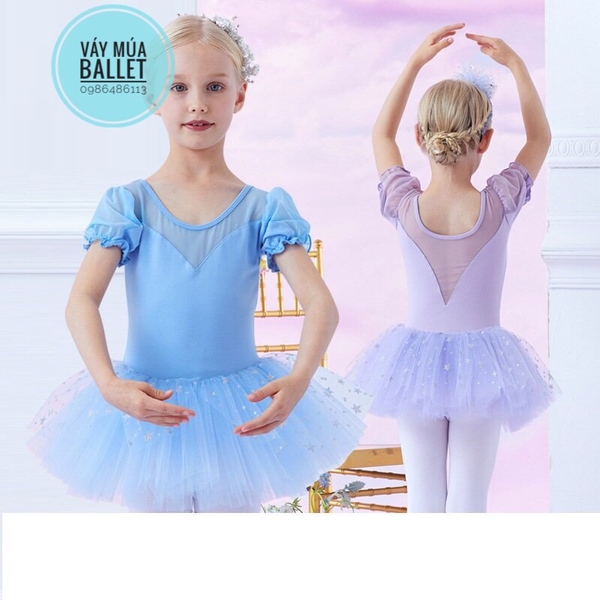 Váy múa phối ren sao tay bồng