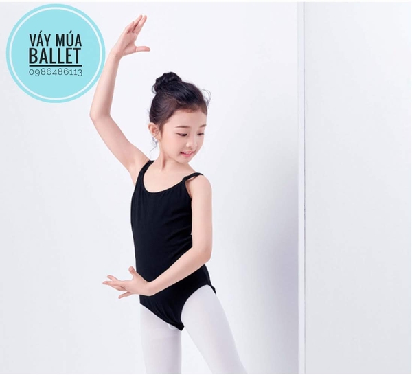 Set áo váy múa 2 dây kép đen trắng