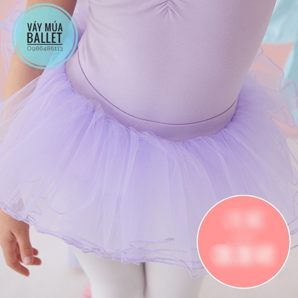 Chân váy múa xòe bồng 4 tầng (tím, xanh, hồng, đen, trắng)