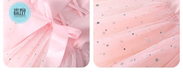 Váy múa tiên sao đan lưng đen