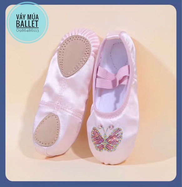 Giày vải múa satin bướm kimsa