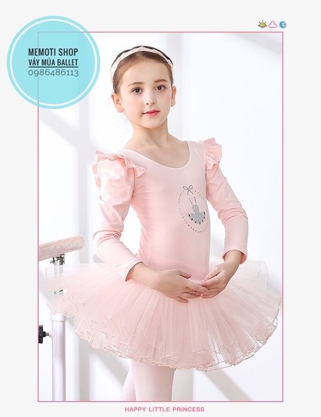 Váy múa đính đá dress dài tay