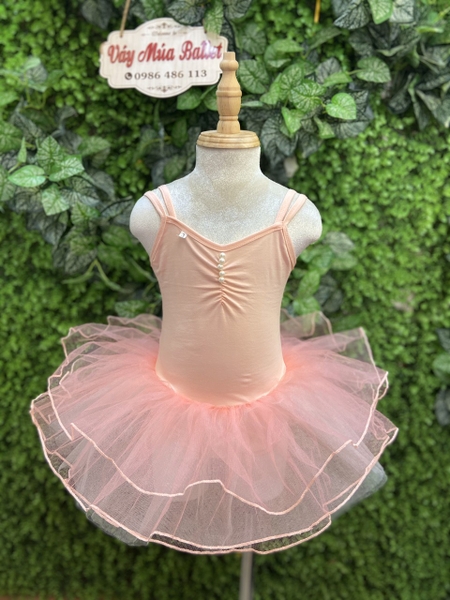 Váy múa 2 dây kép đan lưng nhiều màu