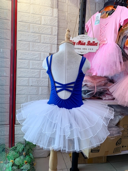 Váy múa dây đan xanh coban