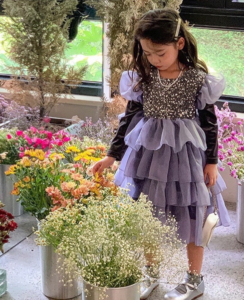 Váy công chúa kimsa tím bồng bềnh s110