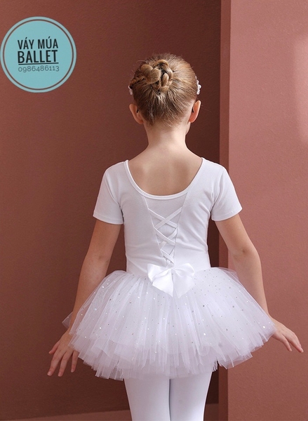 Váy múa đan lưng sao ngắn tay (nhiều màu)