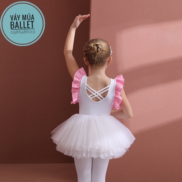 Set áo váy múa bèo vai đan lưng (nhiều màu)