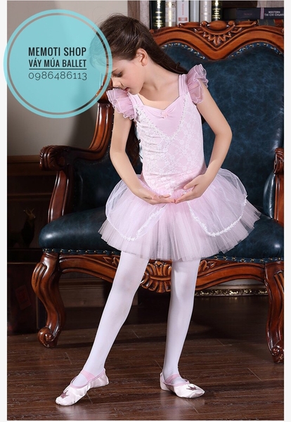 Váy múa phối ren tà vạt