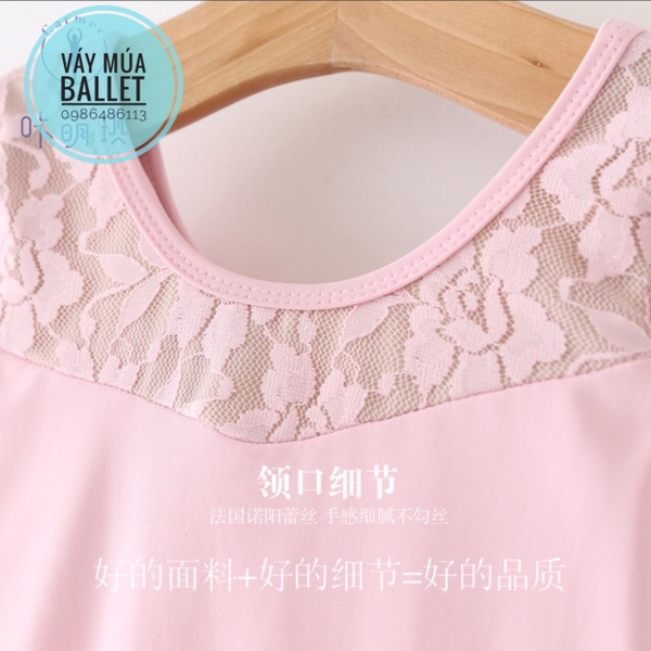 Váy tập múa ren tầng dài tay