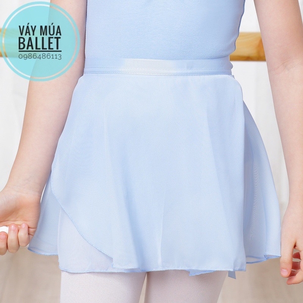 Chân váy múa tà buộc voan mềm (tím, xanh, hồng, đen, trắng)