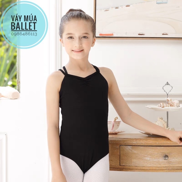 Áo tập múa dây kép đan lưng (tím, xanh, hồng, đen)