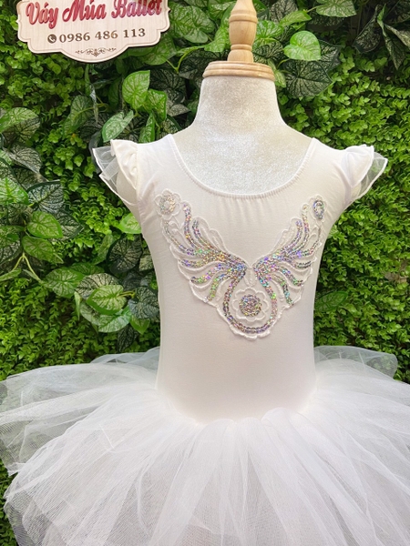 Váy múa tay tiên bướm trắng