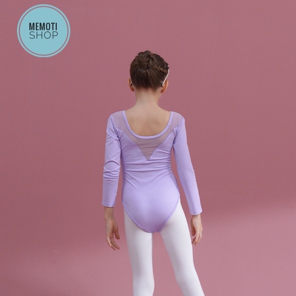 Set áo váy múa V lưng dài tay trắng