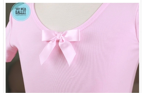 Váy múa đan lưng sao tay ngắn E (hồng, đỏ, nâu)