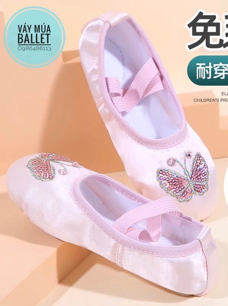 Giày vải múa satin bướm kimsa