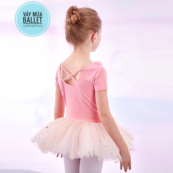 Váy múa hoa cổ sao ngắn (nude, hồng, xanh, tím)