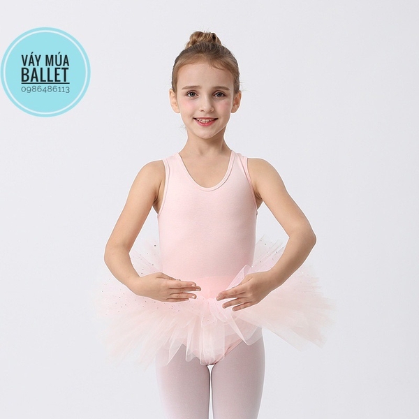 Váy múa ba lỗ sao lấp lánh (tím, đen, hồng)