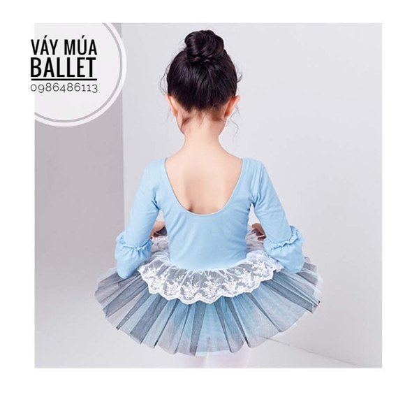 Váy múa bèo ren tay lỡ xanh