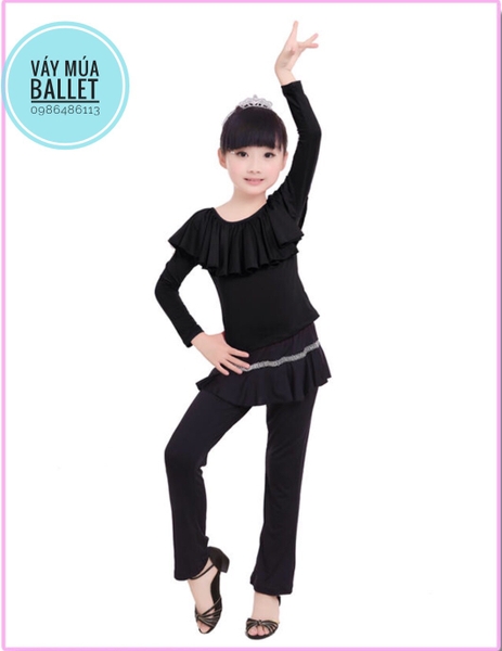 Bộ dance bẹt vai dài tay màu xanh, đen, đỏ