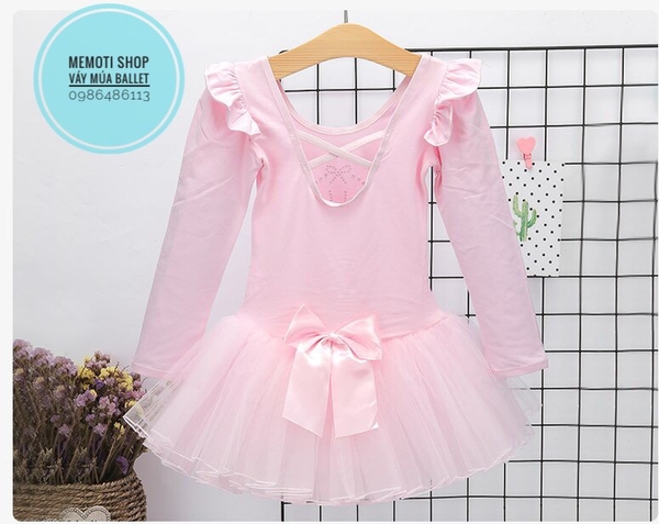 Váy múa đính đá dress dài tay