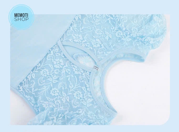 Váy tập múa phối ren tay bồng (hồng, xanh, đen)