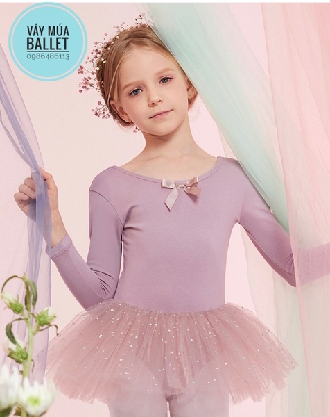 Váy múa đan lưng sao dài E (hồng, nâu, đỏ)