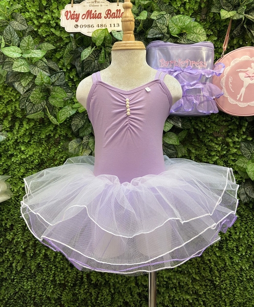 Váy múa 2 dây kép đan lưng nhiều màu