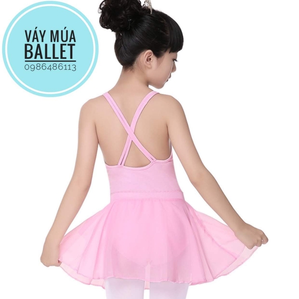 Set áo váy tập múa 2 dây đan chéo (hồng, xanh, đậm)