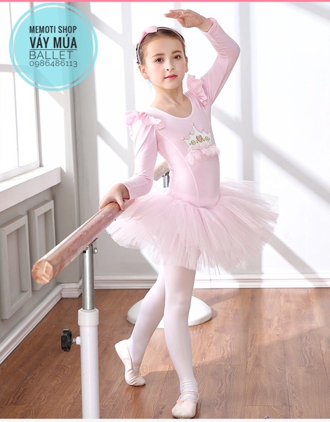 Váy múa vương miện dài tay