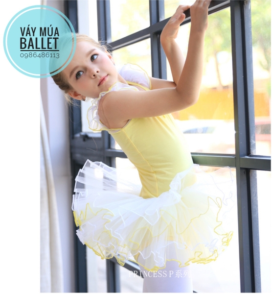 Váy múa tay tiên phối màu (trắng, đỏ, vàng, hồng)
