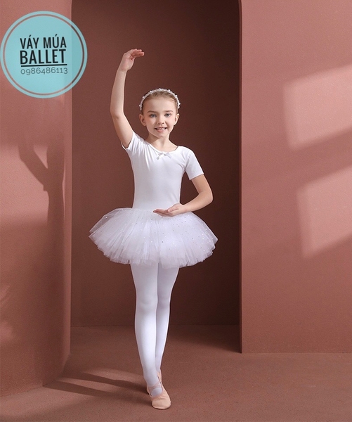 Váy múa đan lưng sao ngắn tay (nhiều màu)