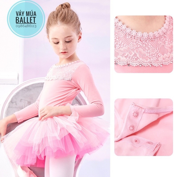 Set áo váy múa ren lệ dài