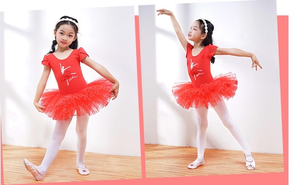 Váy múa cô gái Ballerina 3 màu: đỏ, xanh, hồng
