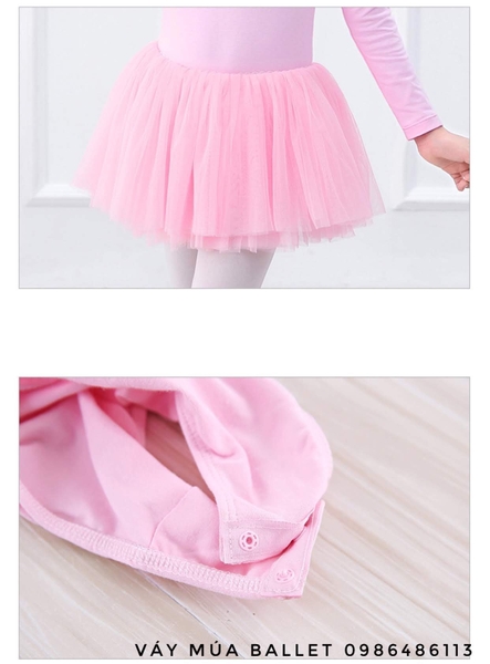 Set áo váy múa đan lưng dài tay
