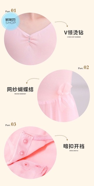Váy tập múa voan nơ eo dài tay (hồng, tím, xanh)