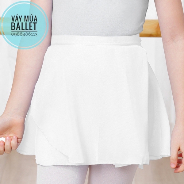Chân váy múa tà buộc voan mềm (tím, xanh, hồng, đen, trắng)