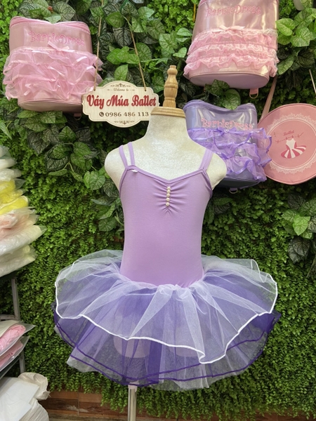 Váy múa 2 dây kép đan lưng nhiều màu